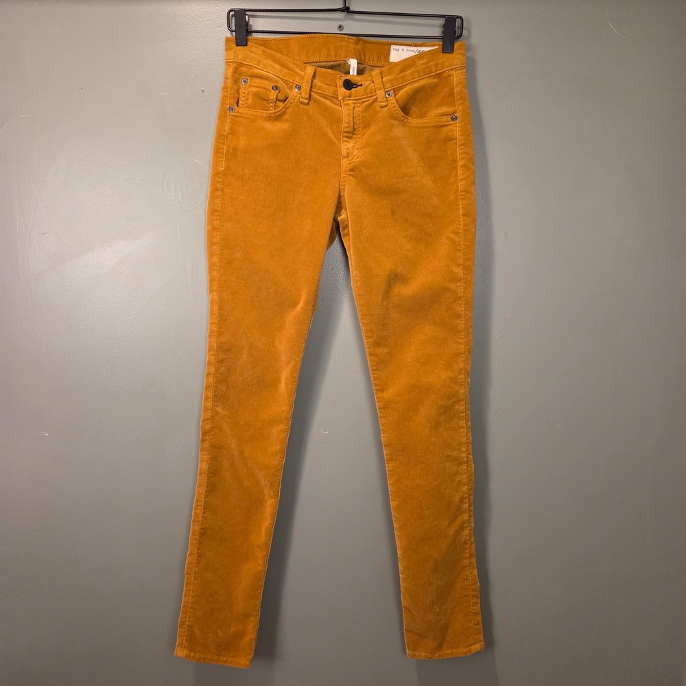 Rag & Bone‎ Skinny Corduroy Jeans Low Rise, Women's Size 26, Saffron